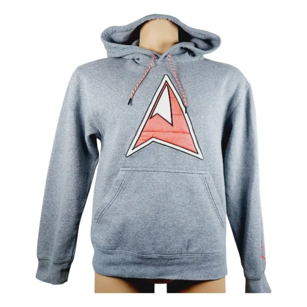 Jordan Men's Gray Orange Winter Utility Casual Fleece Pullover Hoodie Size S